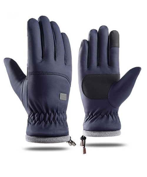 DAY CLOSET（デイ クローゼット）の「メンズ 裏起毛ゴム入りコードストッパー撥水加工手袋（手袋・メンズ・ブラック/グレー/ネイビー・ONE SIZE）」の3枚目の写真