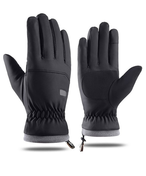 DAY CLOSET（デイ クローゼット）の「メンズ 裏起毛ゴム入りコードストッパー撥水加工手袋（手袋・メンズ・ブラック/グレー/ネイビー・ONE SIZE）」の2枚目の写真