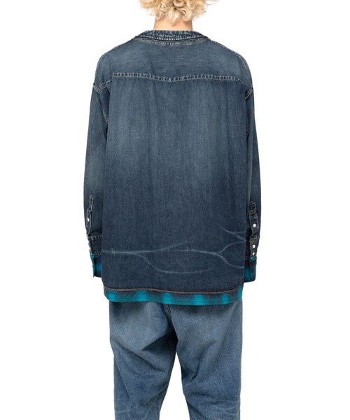 ⭐︎美品⭐︎ ミハラヤスヒロ Double Layered Denim Shirt MAISON MIHARA YASUHIRO]Double Layered Denim Shirt/INDIGO