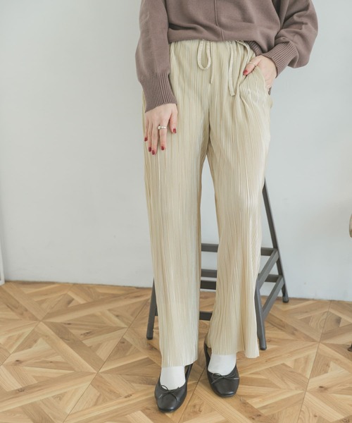 ITEMS URBANRESEARCH(アイテムズ アーバンリサーチ)の「セルフカットイージーパンツ(その他パンツ・レディース・ブラック/ライトベージュ/ブラウン・FREE)」の14枚目の写真