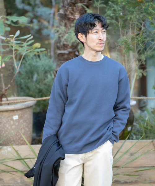 ITEMS URBANRESEARCH（アイテムズ アーバンリサーチ）の「ミラノリブ 多機能ニット アンサンブル(セットアイテム)（ニット/セーター・メンズ・グレー/ベージュ/ブルー・MEDIUM/LARGE）」の3枚目の写真