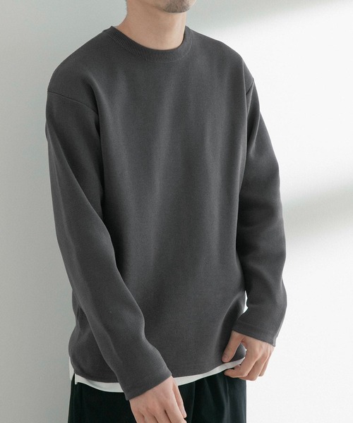ITEMS URBANRESEARCH（アイテムズ アーバンリサーチ）の「ミラノリブ 多機能ニット アンサンブル(セットアイテム)（ニット/セーター・メンズ・グレー/ベージュ/ブルー・MEDIUM/LARGE）」の11枚目の写真