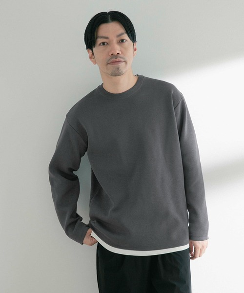 ITEMS URBANRESEARCH（アイテムズ アーバンリサーチ）の「ミラノリブ 多機能ニット アンサンブル(セットアイテム)（ニット/セーター・メンズ・グレー/ベージュ/ブルー・MEDIUM/LARGE）」の12枚目の写真