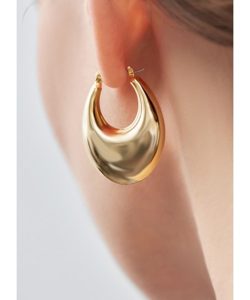 STYLE DELI（スタイルデリ）の「ボトムボリュームフープピアス（ピアス（両耳用）・レディース・ゴールド/シルバー・FREE）」の2枚目の写真