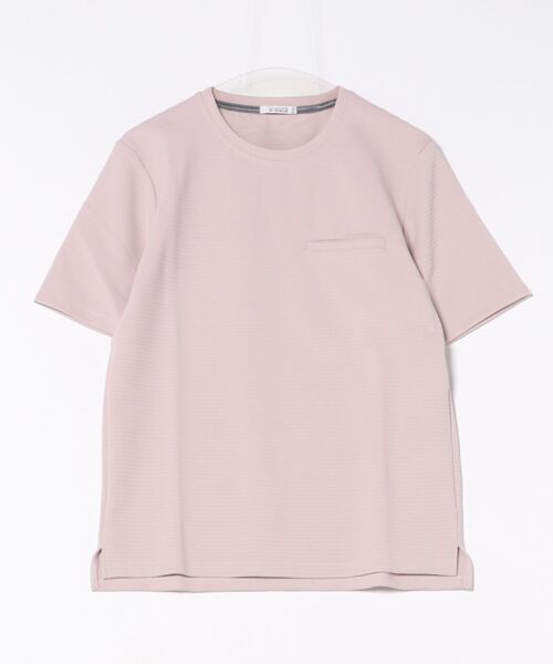 MONSIEUR NICOLE(ムッシュニコル)の「タックボーダー クルーネックTシャツ(Tシャツ/カットソー・メンズ・グレー×サックスブルー/ブラック/ネイビー/ホワイト/ピンク・LARGE/MEDIUM/X-LARGE)」の5枚目の写真