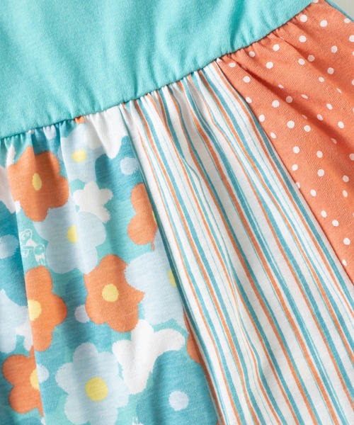 KP(ケーピー)の「花柄プリント切り替え半袖ワンピース(100~130cm)(ワンピース・キッズ・ピンク/エメラルド・110cm/120cm/130cm/100cm)」の9枚目の写真