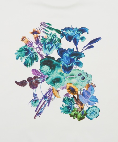 NULL（ヌル）の「【NULL】フラワー バックプリント ポンチ 半袖Tシャツ（Tシャツ/カットソー・メンズ・ホワイト/ブラック・MEDIUM/LARGE）」の9枚目の写真