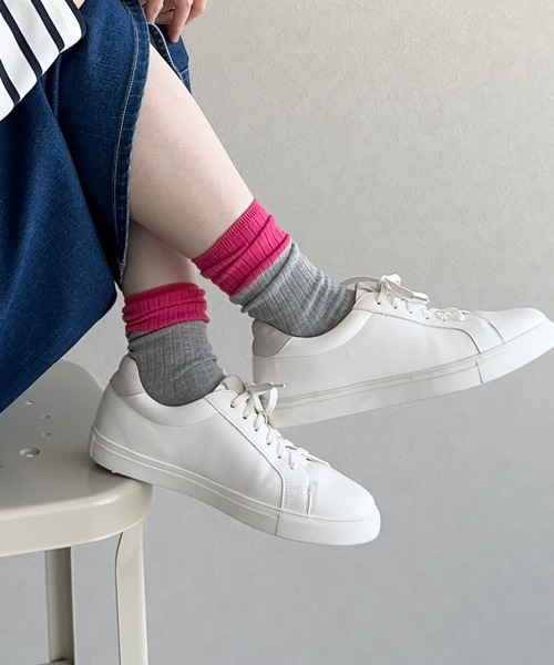 LEPSIM（レプシィム）の「カラー2トーンソックス　189687（ソックス/靴下・レディース・ピンク/グリーン/イエロー/オレンジ・ONE SIZE）」の3枚目の写真