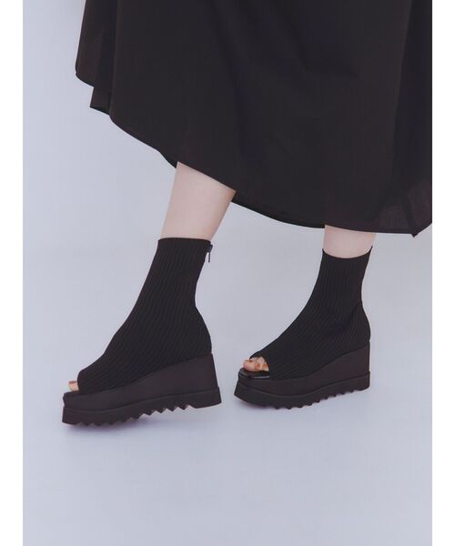 MURUA(ムルーア)の「ミドルソックスブーツ(ブーツ・レディース・ブラック・22.5/23.5/24.5)」の3枚目の写真