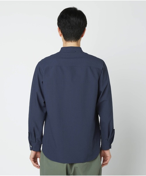 Go to by mizuno（ゴートゥーバイミズノ）の「ドライストレッチサッカー長袖シャツ［メンズ］（シャツ/ブラウス・メンズ・ホワイト/ブルー/ネイビー・M/XL/L）」の4枚目の写真
