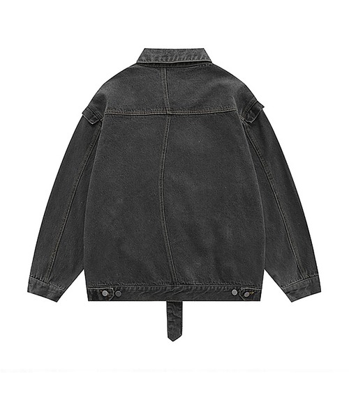 INTERPLAY（インタープレイ）の「【INTERPLAY "SELECT"】デザインダメージデニムジャケット（デニムジャケット・メンズ・ブラック・FREE）」の2枚目の写真