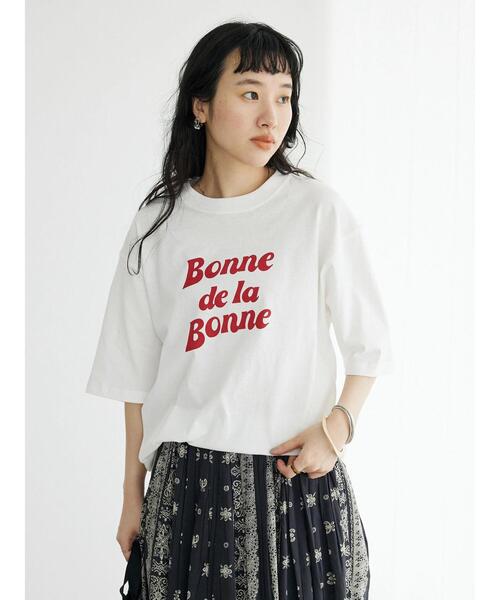 CRAFT STANDARD BOUTIQUE(クラフトスタンダードブティック)の「BONNE TEE(Tシャツ/カットソー・レディース・チャコールグレー/オフホワイト/アイボリー・M/L/XL)」の7枚目の写真