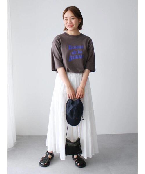 CRAFT STANDARD BOUTIQUE(クラフトスタンダードブティック)の「BONNE TEE(Tシャツ/カットソー・レディース・チャコールグレー/オフホワイト/アイボリー・M/L/XL)」の19枚目の写真