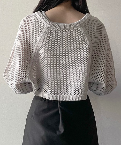one way(ワンウェイ)の「チェーン付メッシュボレロ半袖ニット(カーディガン/ボレロ・レディース・アイボリー/ピンク/ホワイト/グリーン・FREE)」の17枚目の写真