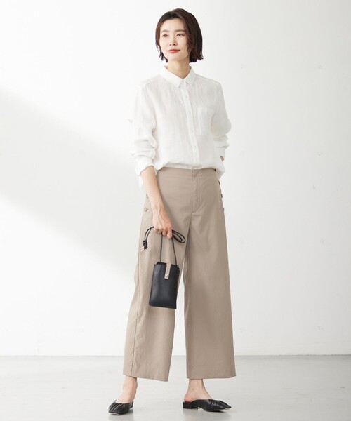J.PRESS Ladies(J.プレス レディス)の「【洗える】リネン シャツ(シャツ/ブラウス・レディース・ダルブルー系/パープル系1/ライトグレー系/ネイビー系1/ホワイト系/ネイビー系・XS)」の7枚目の写真