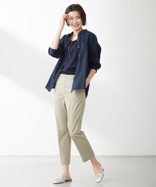 J.PRESS Ladies(J.プレス レディス)の「【洗える】リネン シャツ(シャツ/ブラウス・レディース・ダルブルー系/パープル系1/ライトグレー系/ネイビー系1/ホワイト系/ネイビー系・XS)」の10枚目の写真