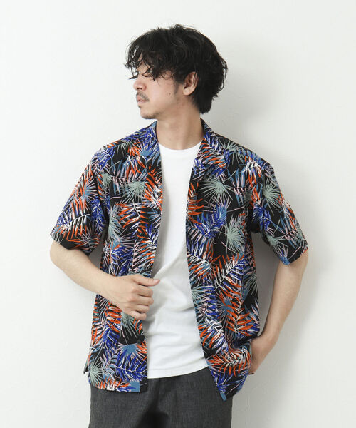 NOLLEY'S goodman（ノーリーズグッドマン）の「【WORK ABOUT/ワークアバウト】SUN BEACH SHIRT 総柄オープンカラーシャツ（シャツ/ブラウス・メンズ・ブラック系その他/ベージュ系その他/ブルー系その他/グリーン系その他・M/L）」の14枚目の写真