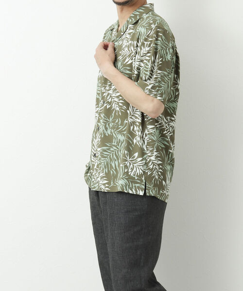 NOLLEY'S goodman（ノーリーズグッドマン）の「【WORK ABOUT/ワークアバウト】SUN BEACH SHIRT 総柄オープンカラーシャツ（シャツ/ブラウス・メンズ・ブラック系その他/ベージュ系その他/ブルー系その他/グリーン系その他・M/L）」の15枚目の写真