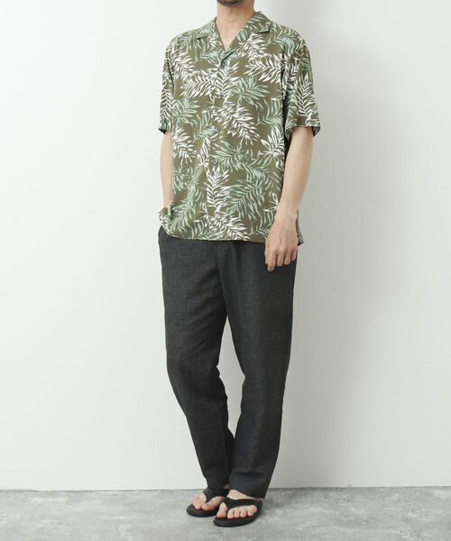 NOLLEY'S goodman（ノーリーズグッドマン）の「【WORK ABOUT/ワークアバウト】SUN BEACH SHIRT 総柄オープンカラーシャツ（シャツ/ブラウス・メンズ・ブラック系その他/ベージュ系その他/ブルー系その他/グリーン系その他・M/L）」の6枚目の写真