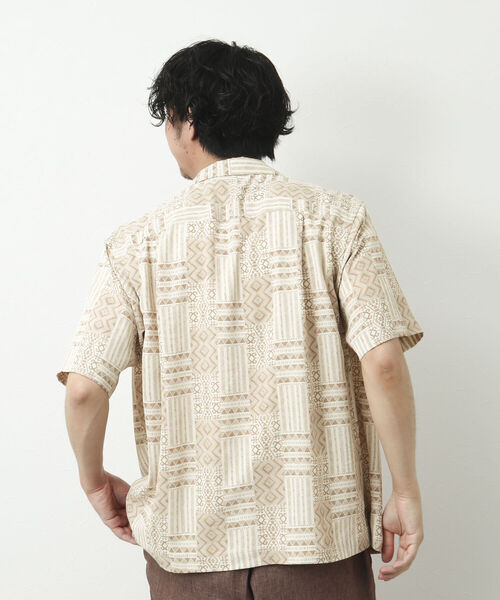 NOLLEY'S goodman（ノーリーズグッドマン）の「【WORK ABOUT/ワークアバウト】SUN BEACH SHIRT 総柄オープンカラーシャツ（シャツ/ブラウス・メンズ・ブラック系その他/ベージュ系その他/ブルー系その他/グリーン系その他・M/L）」の16枚目の写真