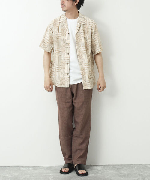NOLLEY'S goodman（ノーリーズグッドマン）の「【WORK ABOUT/ワークアバウト】SUN BEACH SHIRT 総柄オープンカラーシャツ（シャツ/ブラウス・メンズ・ブラック系その他/ベージュ系その他/ブルー系その他/グリーン系その他・M/L）」の11枚目の写真