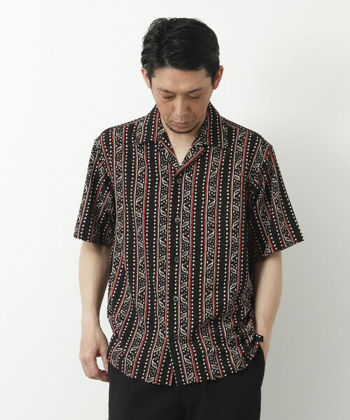 NOLLEY'S goodman（ノーリーズグッドマン）の「【WORK ABOUT/ワークアバウト】SUN BEACH SHIRT 総柄オープンカラーシャツ（シャツ/ブラウス・メンズ・ブラック系その他/ベージュ系その他/ブルー系その他/グリーン系その他・M/L）」の21枚目の写真