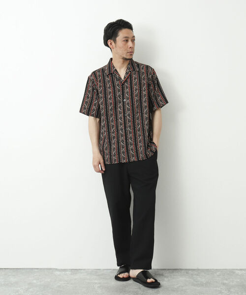 NOLLEY'S goodman（ノーリーズグッドマン）の「【WORK ABOUT/ワークアバウト】SUN BEACH SHIRT 総柄オープンカラーシャツ（シャツ/ブラウス・メンズ・ブラック系その他/ベージュ系その他/ブルー系その他/グリーン系その他・M/L）」の17枚目の写真