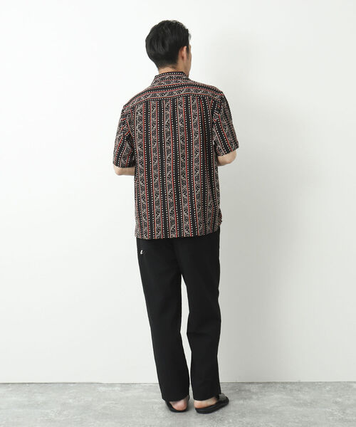 NOLLEY'S goodman（ノーリーズグッドマン）の「【WORK ABOUT/ワークアバウト】SUN BEACH SHIRT 総柄オープンカラーシャツ（シャツ/ブラウス・メンズ・ブラック系その他/ベージュ系その他/ブルー系その他/グリーン系その他・M/L）」の12枚目の写真