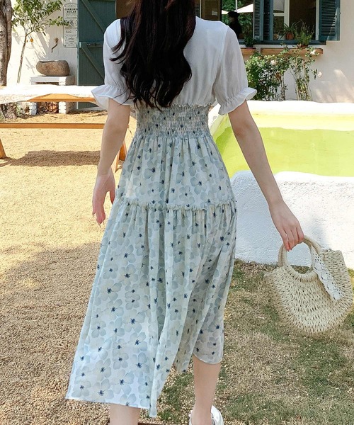 DAY CLOSET(デイ クローゼット)の「レディース 半袖シャーリングウエストドッキングAラインワンピース(ワンピース・レディース・ブルー/グリーン/ピンク系その他/イエロー系その他/ピンク/イエロー・S/XL/L/M)」の13枚目の写真