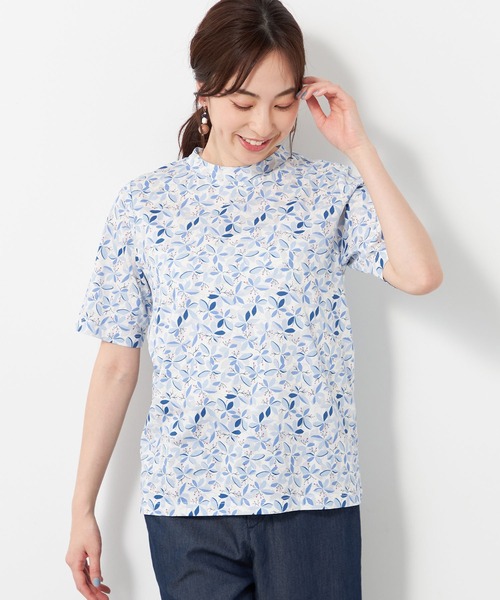 DECOY SINCE 1981(デコイシンスイチキュウハチイチ)の「【接触冷感】ひやさらフラワープリントTシャツ(Tシャツ/カットソー・レディース・サックスブルー/ピンク・M/L/LL)」の1枚目の写真