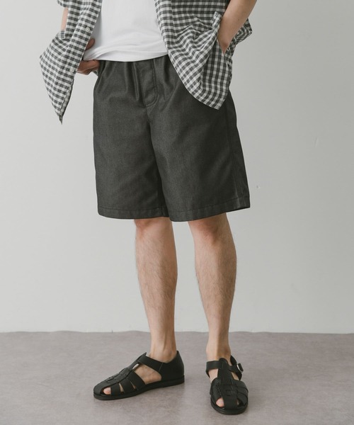 URBAN RESEARCH DOORS(アーバンリサーチドアーズ)の「『UR TECH WORKLUXE』デニムワイドショーツ(その他パンツ・メンズ・ブラック/インディゴブルー・MEDIUM/LARGE)」の6枚目の写真