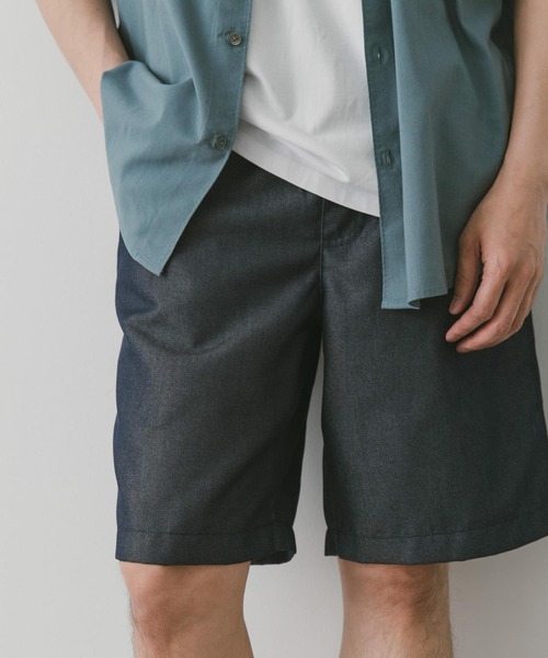 URBAN RESEARCH DOORS(アーバンリサーチドアーズ)の「『UR TECH WORKLUXE』デニムワイドショーツ(その他パンツ・メンズ・ブラック/インディゴブルー・MEDIUM/LARGE)」の11枚目の写真