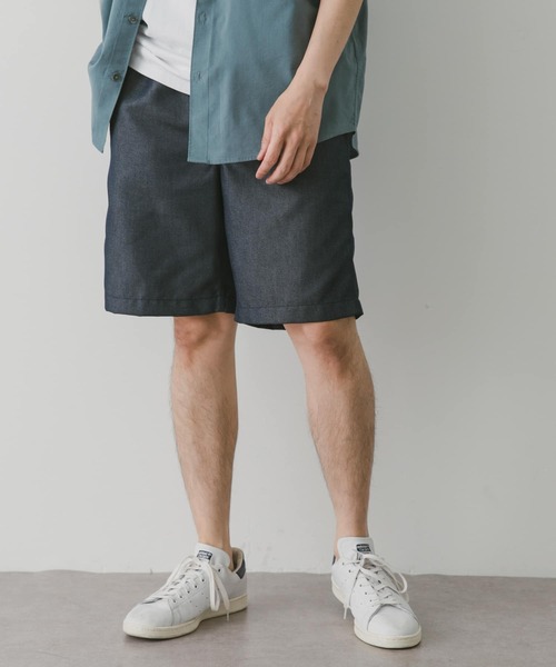 URBAN RESEARCH DOORS(アーバンリサーチドアーズ)の「『UR TECH WORKLUXE』デニムワイドショーツ(その他パンツ・メンズ・ブラック/インディゴブルー・MEDIUM/LARGE)」の14枚目の写真