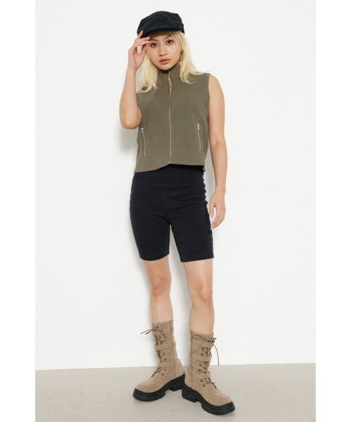 LAGUA GEM(ラグアジェム)の「CUT RIB バイカーパンツ(その他パンツ・レディース・ブラック/杢グレー・FREE)」の8枚目の写真