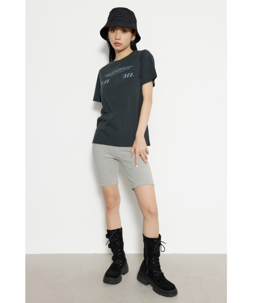 LAGUA GEM(ラグアジェム)の「CUT RIB バイカーパンツ(その他パンツ・レディース・ブラック/杢グレー・FREE)」の5枚目の写真