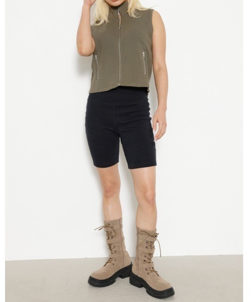 LAGUA GEM(ラグアジェム)の「CUT RIB バイカーパンツ(その他パンツ・レディース・ブラック/杢グレー・FREE)」の15枚目の写真