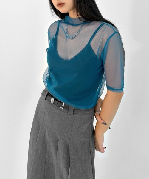 セール】【LVEU.】プチハイネックシースルートップス / トップス