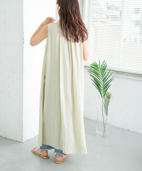 KBF(ケイビーエフ)の「プチフリルスリーブレスワンピース(ワンピース・レディース・ブラック/ライトベージュ/グリーン系その他・ONE)」の8枚目の写真