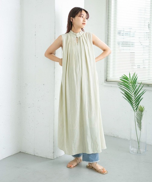 KBF(ケイビーエフ)の「プチフリルスリーブレスワンピース(ワンピース・レディース・ブラック/ライトベージュ/グリーン系その他・ONE)」の12枚目の写真