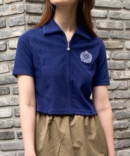 ALAND(エーランド)の「MAGPIE ROBIN/テリーZIP T 2965647(Tシャツ/カットソー・レディース・ライトグレー/ネイビー/ピンク・FREE)」の3枚目の写真