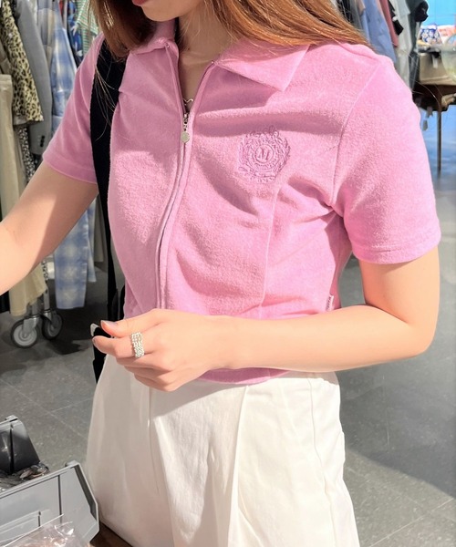 ALAND(エーランド)の「MAGPIE ROBIN/テリーZIP T 2965647(Tシャツ/カットソー・レディース・ライトグレー/ネイビー/ピンク・FREE)」の9枚目の写真