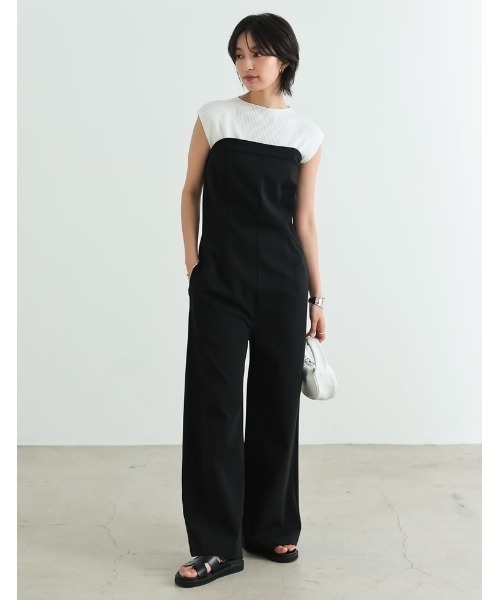 Re:EDIT（リエディ）の「[SUMMER DRESS COLLECTION][低身長/高身長サイズ有]2WAYストレッチベアサロペット（サロペット/オーバーオール・レディース・ブルー/ブラック・SHORT/MEDIUM/TALL/LARGE）」の17枚目の写真