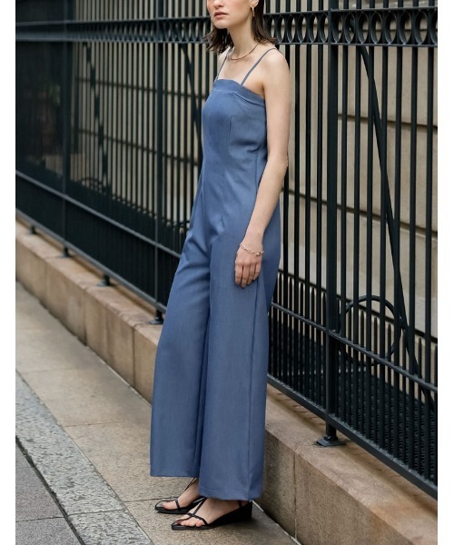 Re:EDIT（リエディ）の「[SUMMER DRESS COLLECTION][低身長/高身長サイズ有]2WAYストレッチベアサロペット（サロペット/オーバーオール・レディース・ブルー/ブラック・SHORT/MEDIUM/TALL/LARGE）」の7枚目の写真