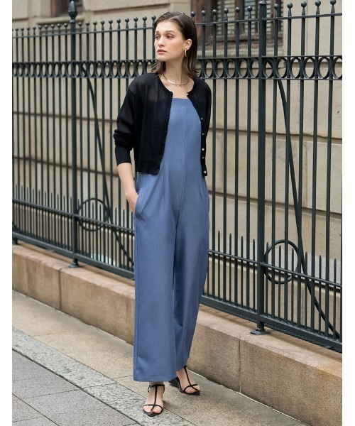 Re:EDIT（リエディ）の「[SUMMER DRESS COLLECTION][低身長/高身長サイズ有]2WAYストレッチベアサロペット（サロペット/オーバーオール・レディース・ブルー/ブラック・SHORT/MEDIUM/TALL/LARGE）」の20枚目の写真