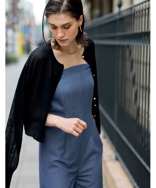 Re:EDIT（リエディ）の「[SUMMER DRESS COLLECTION][低身長/高身長サイズ有]2WAYストレッチベアサロペット（サロペット/オーバーオール・レディース・ブルー/ブラック・SHORT/MEDIUM/TALL/LARGE）」の14枚目の写真