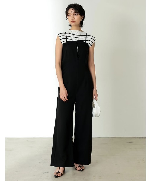 Re:EDIT（リエディ）の「[SUMMER DRESS COLLECTION][低身長/高身長サイズ有]2WAYストレッチベアサロペット（サロペット/オーバーオール・レディース・ブルー/ブラック・SHORT/MEDIUM/TALL/LARGE）」の12枚目の写真