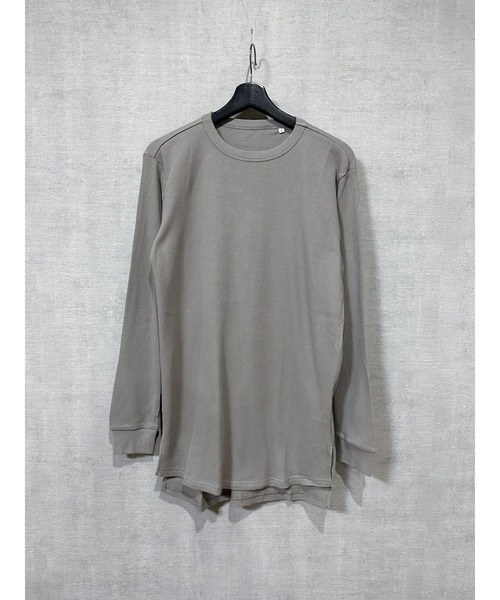 cuffne（カフネ）の「【cuffne(カフネ)】ワッフルロングクルーL/S Tee（Tシャツ/カットソー・メンズ・バーガンディー/ネイビー/グレイッシュベージュ・L/XL/M）」の2枚目の写真