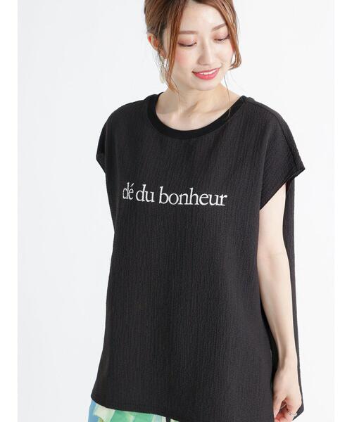 Te chichi（テチチ）の「ロゴプリント格子楊柳Tブラウス（シャツ/ブラウス・レディース・ブラウン/オフホワイト/ブラック・F）」の2枚目の写真