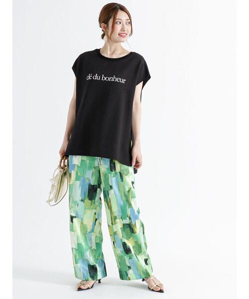 Te chichi（テチチ）の「ロゴプリント格子楊柳Tブラウス（シャツ/ブラウス・レディース・ブラウン/オフホワイト/ブラック・F）」の6枚目の写真