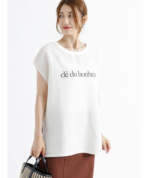 Te chichi（テチチ）の「ロゴプリント格子楊柳Tブラウス（シャツ/ブラウス・レディース・ブラウン/オフホワイト/ブラック・F）」の9枚目の写真